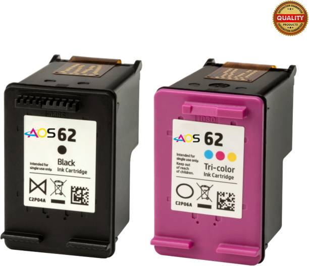 Aaos 62 Genuine-Quality 1set Black + Tri Color Combo Pack Ink Cartridge