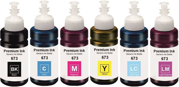 INKTECH T673 Refill Ink Compatible For L800 , L801 , L805 , L810 , L850, L1300 Printers Black + Tri Color Combo Pack Ink Bottle