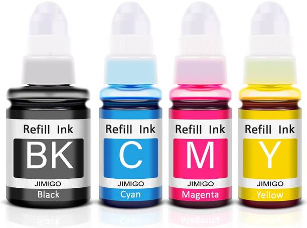 JIMIGO GI790 Refill Ink For G1010,G2000,G2010 ,G2012, G3000, G3010, G3012,G4010 Black + Tri Color Combo Pack Ink Bottle