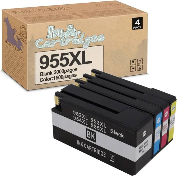 trendvision 955XL COMBO Ink Cartridge forUSE OfficeJet Pro7720,7730,7740,8210,8710,8720,8730 Black + Tri Color Combo Pack Ink Cartridge