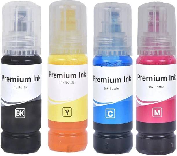 Good One 003/001 Ink for L3110,L3150,L3250,L3152, L3210 Printer-(C/M/Y/k - 70gm x4) Black + Tri Color Combo Pack Ink Bottle
