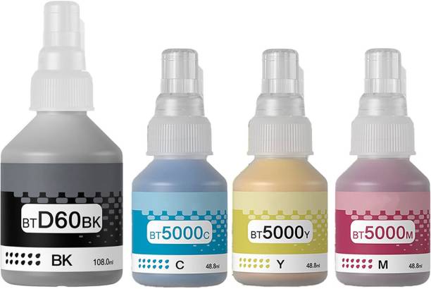R C Print Compatible Ink for Brother T310,T300,T510,T500,T910,T710,T400W,T450W,T300W,T800W Black + Tri Color Combo Pack Ink Bottle