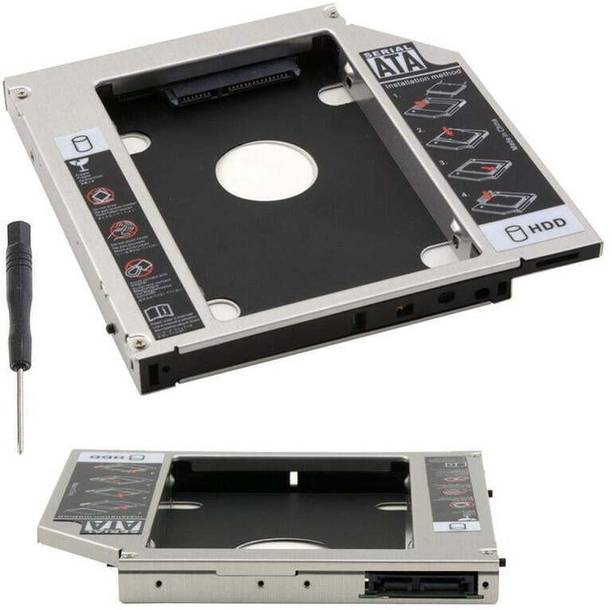 jaiswal AD-CP-181 Laptop 2nd Hard Drive Caddy 12.7 mm CD DVD Drive Slot for SSD and HDD Grey Ink Toner