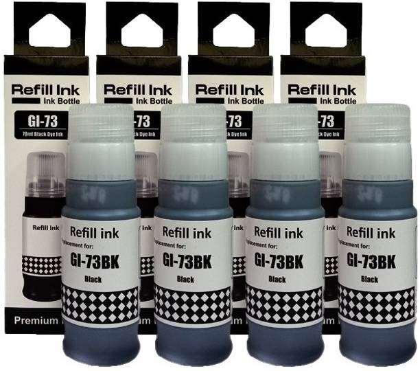 canoff GI-73 Black Ink 70ml (4 Bottle)For Canon Pixma G570,G670,G550,G650,G620 Printers Black Ink Bottle