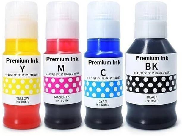 canoff GI-71 Refill Ink for G1020,G2020,G2021,G2060,G3020,G3021,G3060 Printers Black + Tri Color Combo Pack Ink Bottle