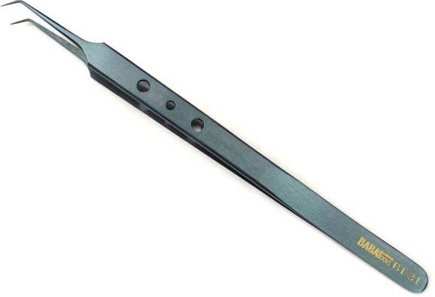 S S Enterprises BT-31 Premium Quality Long Tip Stainless Steel Tweezer Black Ink Toner