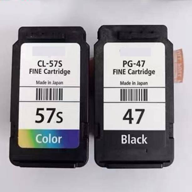 verena PG 47 & CL 57 Small Ink Cartridge Compatible with Pixma Canon Black + Tri Color Combo Pack Ink Cartridge