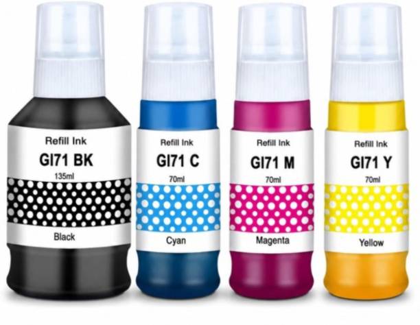 Gedi GI71 Refill Ink for Canon G1020 G1737 G2020 G2021 G2060 G3770 G4770 Printer Black + Tri Color Combo Pack Ink Bottle