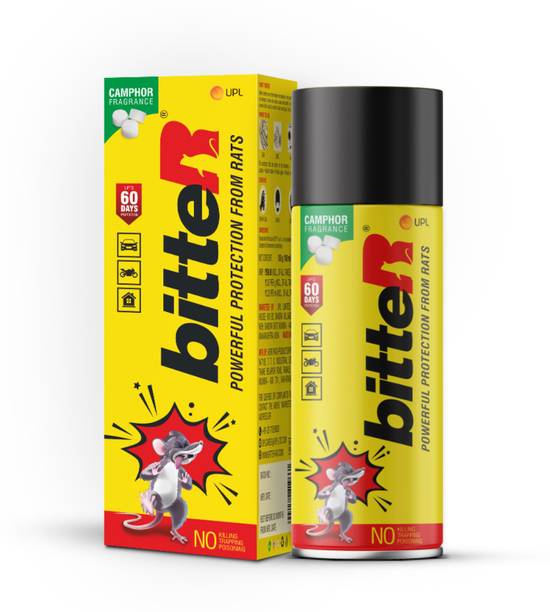 bitteR Powerful Protection from Rats, JUMBO Spray - Camphor Fragrance | 60 Days