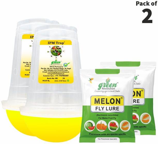 Green Revolution Melon Fruit Fly Lure (Bactrocera cucurbitae) with IPM Trap Eco Trap for all Vegetable Crops