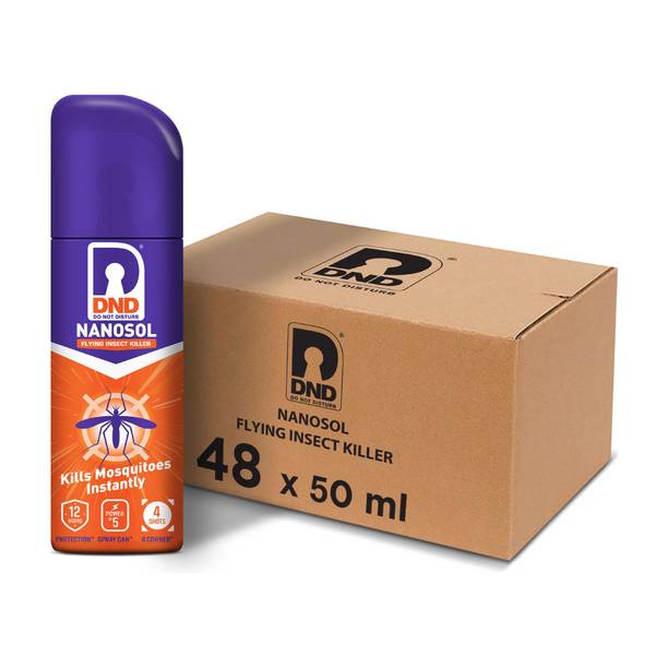 DND Nanosol Flying Insect Killer|Mosquito Repellent Aerosol Spray| 12 hrs Protection 48 x 32 g