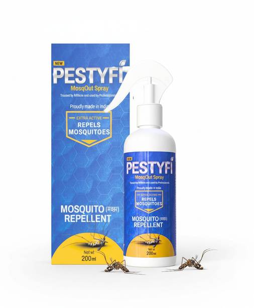 pestyfi MosqOut Extra Active Mosquito Repellent Spray, 200ml 100% Herbal Water-Based