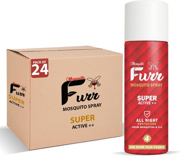 Mosquito Furr Super Active ++ Mosquitoes & Fly Repellent Spray, 12hrs Protection, Pack of 24