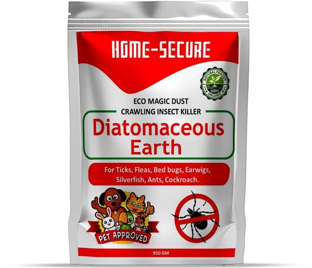 Home-Secure Organic Diatomaceous Earth Crawling Insects Repellent For Ticks, Fleas, Bedbugs