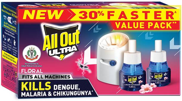 All Out ULTRA Pack of 2 Refills + Machine Floral
