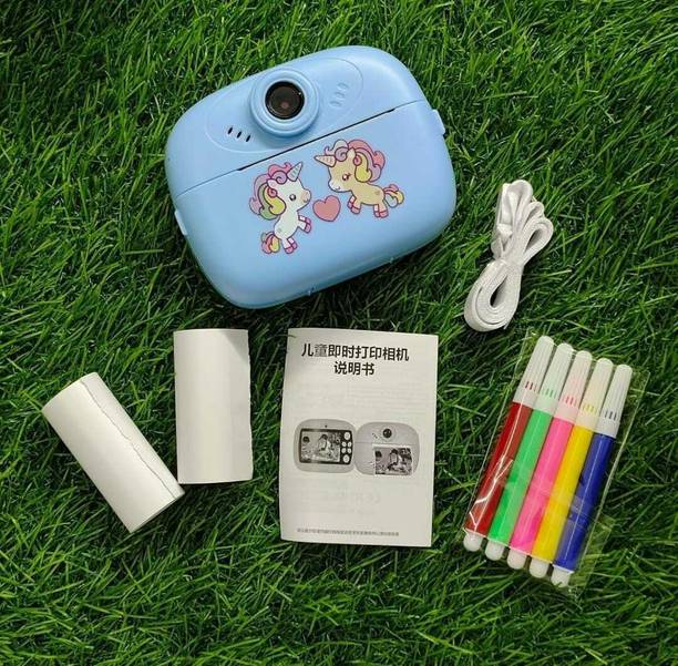 HAPPY CHAPPIE DIY instant photo printer cemera Instant Photo Printer Dual Selfie + Camera for Kids, Boys & Girls (BLUE COLOUR) Instant Camera