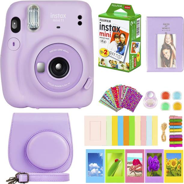 FUJIFILM Instax Mini 11 Instax Mini 11 Purple with Film 10x2 & Case, Filters, Photo Album, Stickers Instant Camera