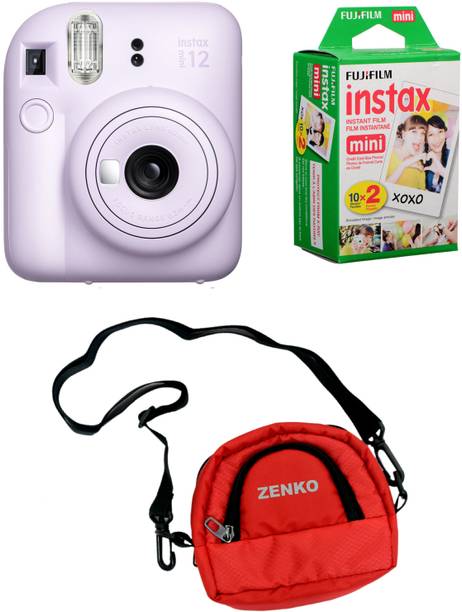 FUJIFILM Instax mini 12 Lilac Purple with 10x2 Film With Red Pouch Instant Camera