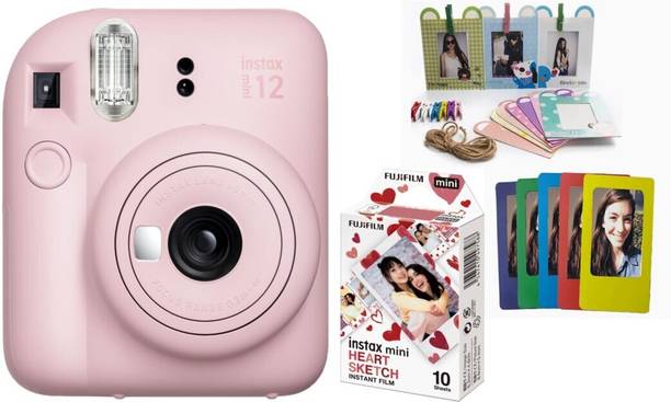 फुजीफिल्म इंसटैक Instax Mini 12 with (10 Film Shots Heart Sketch) इंस्टेंट कैमरा