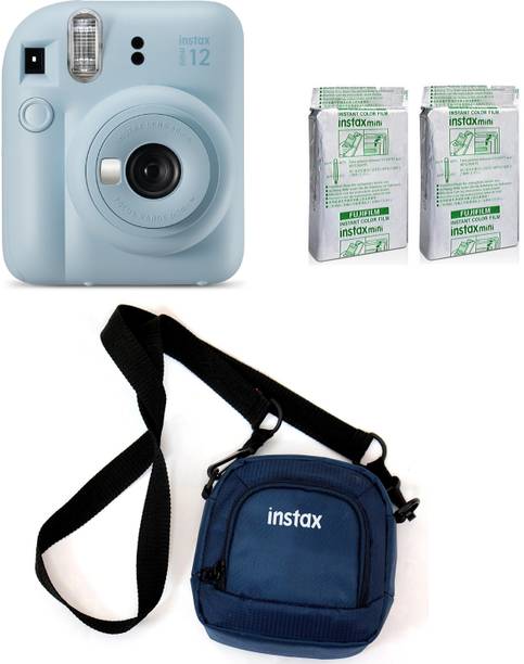 FUJIFILM Instax mini 12 Pastel Blue with 10x2 Film & Pouch Instant Camera