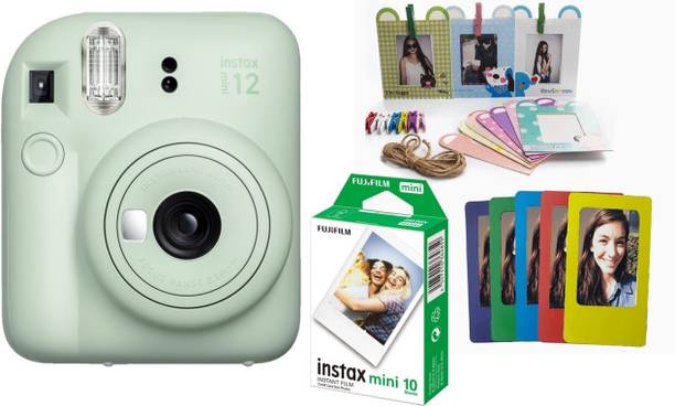 फुजीफिल्म इंसटैक Instax Mini 12 with (10 Mini Film Shots, Magnet & Bunting) इंस्टेंट कैमरा