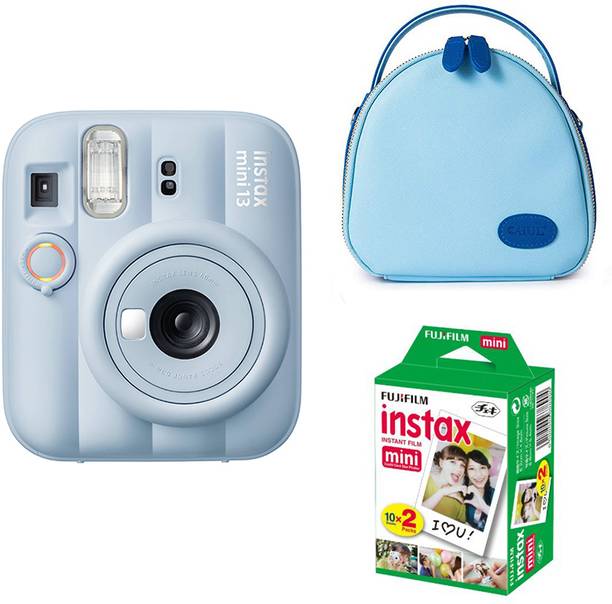 FUJIFILM Instax Mini 13 Instant Film Camera with Blue shell bag and 20 Shots Instant film Instant Camera