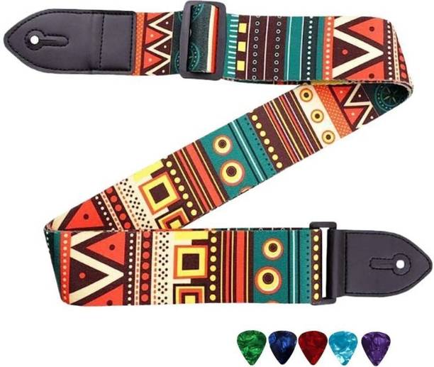 Mocking Bird Guitar Belt Adjustable Guitar Strap with Picks For Acoustic /Electric Guitars Polyester, Nylon Strap