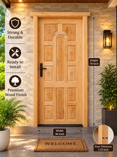 MAA BASHUMATA Mahogany Wood Door with Frame 78x36x1.25 Inch Interior Door