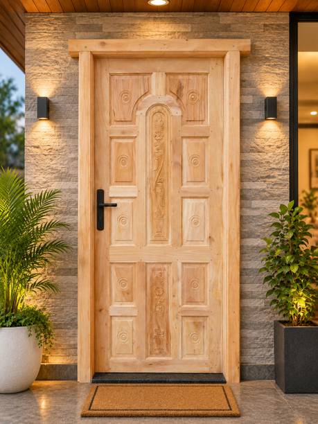 MAA BASHUMATA Mahogany Wooden Door with Frame 78x36x1.25 Inch Interior Door