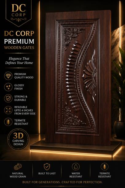 DC CORP DC Premium Wooden Main Door 3D Design 75x32 inch(Resizable upto 4") 3D06-S/P-R/W Interior Door
