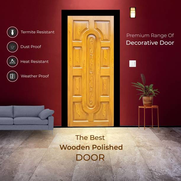 La Furniture Wooden Door Best Design 9 Pannel With High Glossy PU Polished Wooden Door Palla Interior Door