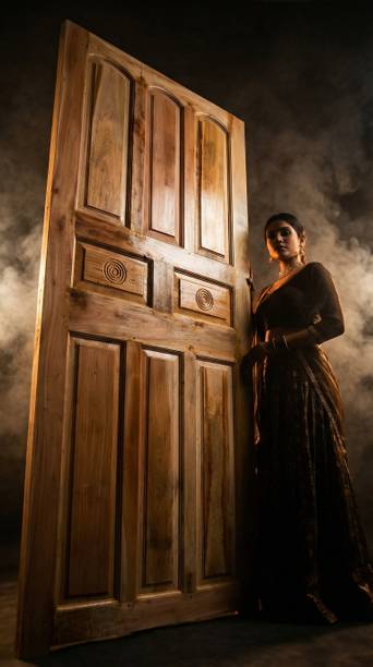 La Furniture Best Hand Made Classsic Design 8 Pannel Mahogany Wooden Door Palla Interior Door