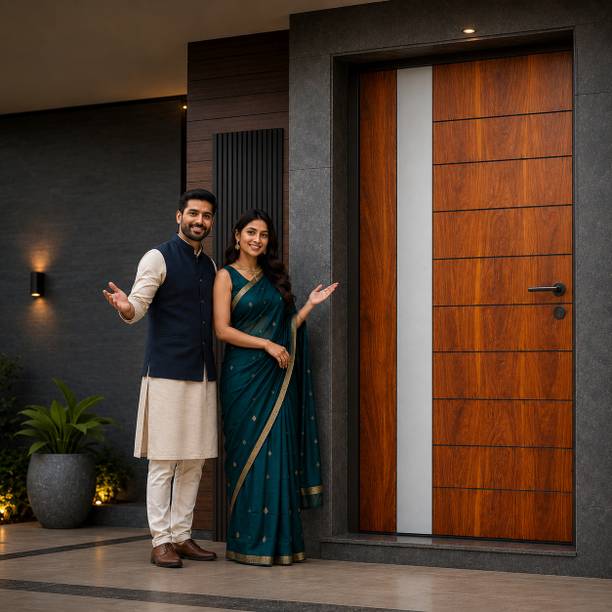 Elite Door India Premium Wooden Door | Modern Designer Main Door with Rich Wood Grain Finish Interior Door