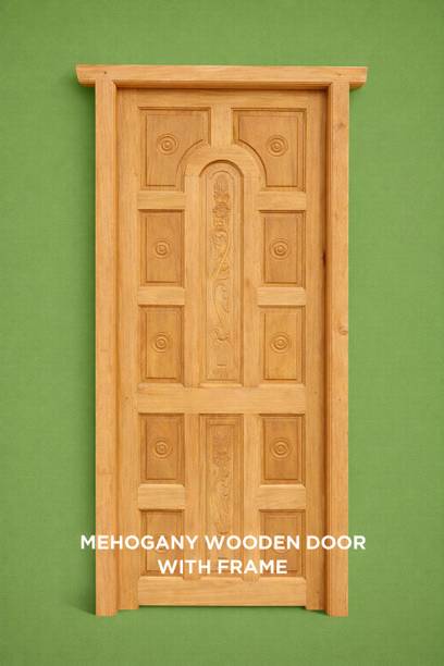 Howrah timber Solid Mahogany 12 Panel Wooden Door with Frame Interior Door