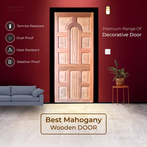 La Furniture door for home CNC Computer Design doors 12 Pannel Mahogany Wooden Door Palla Interior Door
