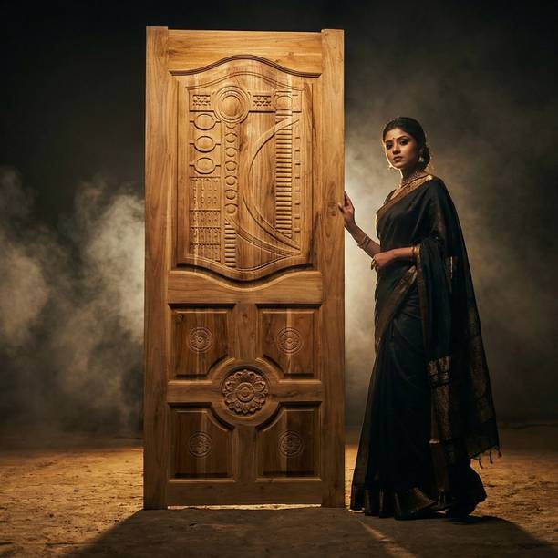 La Furniture Best Computerized Classsic 3rd Design 5 Pannel Chakkra Segun Wooden Door Palla Interior Door