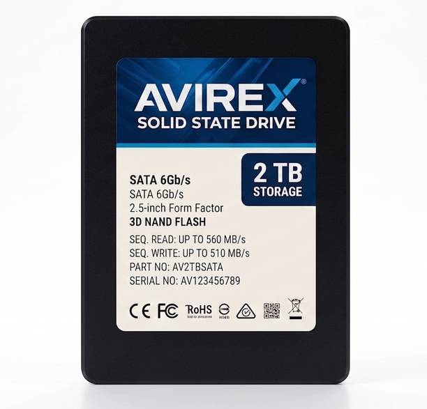 AVIREX SATA 2 TB All in One PC's, Desktop, Laptop, Network Attached Storage, Servers, Surveillance Systems Black, Blue SATA III Internal Solid State Drive (SSD) (AV121TB-GD)