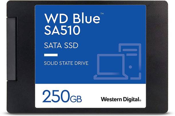 WD Blue™ SA510 2.5" SATA Internal SSD 250 GB Desktop, Laptop Black, Blue SATA III Internal Solid State Drive (SSD) (250GB - WDS250G3B0A)