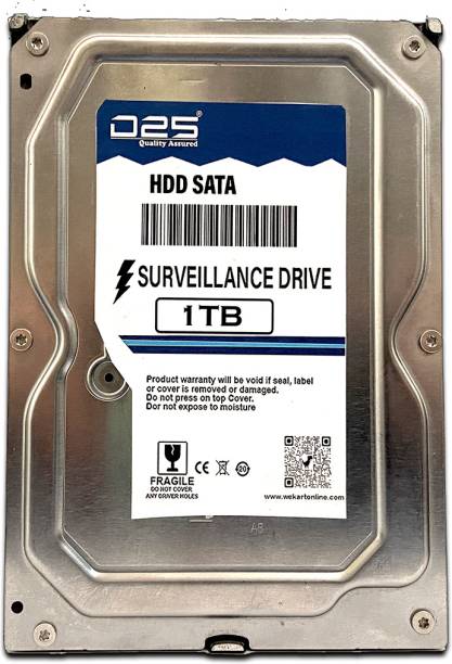 D25 Video 1TB Hard Disk for HIKVISION DS-7104HGHI-K1 4 Channel HD DVR 1 TB Surveillance Systems Internal Hard Disk Drive (HDD) (1TB Hard Disk for CCTV Camera DVR | 2 Year Warranty)