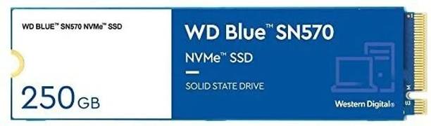 WD WD Blue NVMe SN570 250 GB Desktop, Laptop Blue PCIe NVMe Internal Solid State Drive (SSD) (WDS250G3B0C)