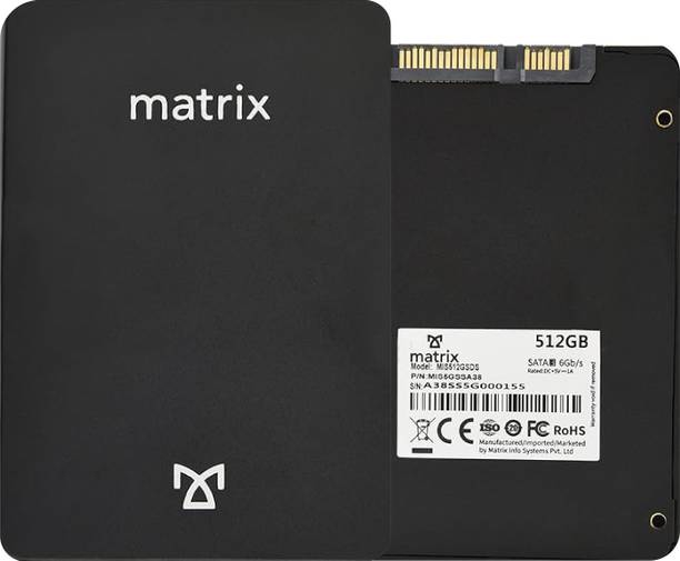 MATRIX SATA III 512 GB Desktop, Laptop, All in One PC's Black SATA III Internal Solid State Drive (SSD) (SST512GA-L)