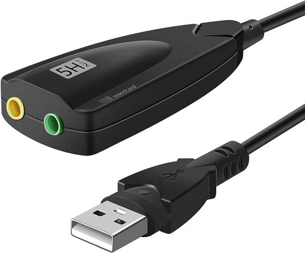 MESHIV 5Hv2 USB Virtual 7.1 Surround Sound 12 Channel Equalizer USB 2.0 (Black) USB Internal Sound Card