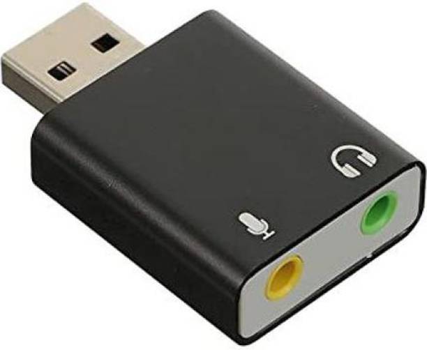 MESHIV External USB to Jack 3.5Mm Headphone Adapter Stereo Audio Mic Sound Card 7.1 USB Internal Sound Card