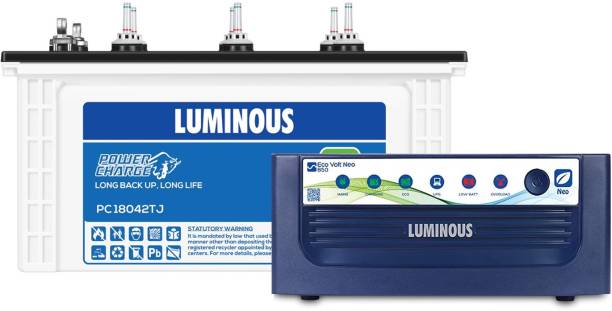 LUMINOUS Eco Volt Neo 850 Inverter_PC 18042TJ Tubular Inverter Battery