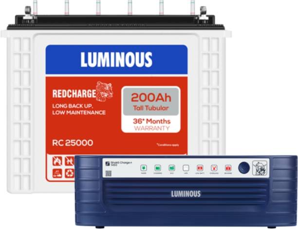 LUMINOUS Shakti Charge + 1450 Inverter with RedCharge RC25000 Tubular Inverter Battery