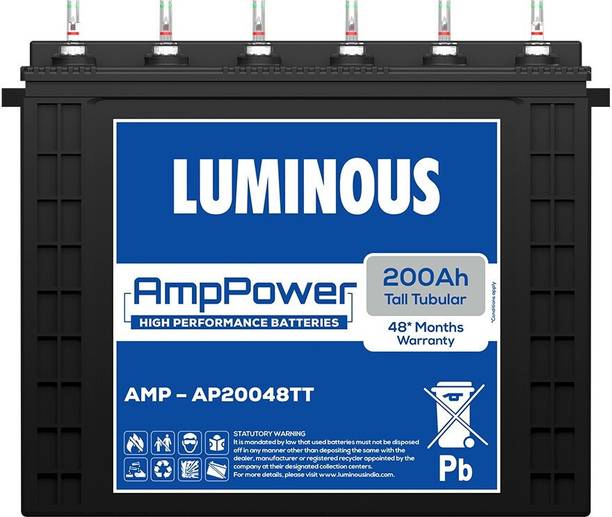 LUMINOUS 48 Months Warranty Tubular Inverter Battery 200 Ah, AMP - AP20048TT