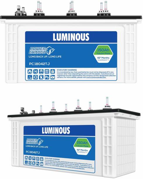 LUMINOUS PC 18042TJ 150AH Tubular Battery - Set of 2 Tubular Inverter Battery