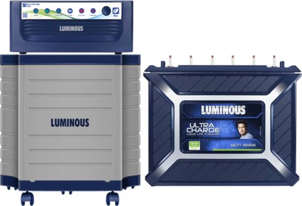 LUMINOUS Eco Volt Neo 1250 Sine Wave Inverter with Ultracharge UCTT18066 and Trolley Tubular Inverter Battery