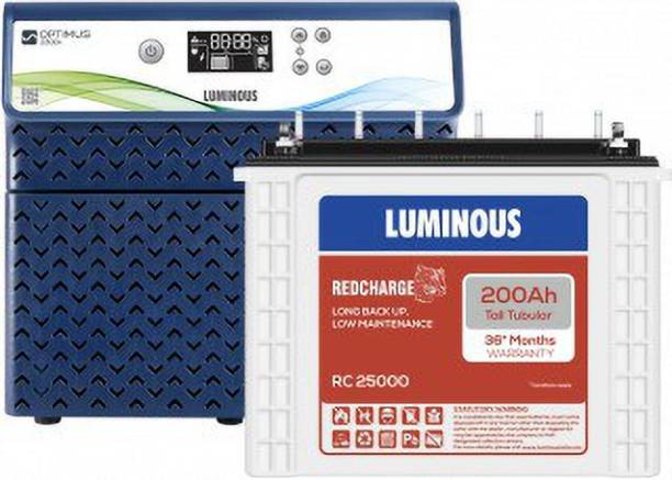 LUMINOUS Optimus 2300 24V with 2 Units of RC25000TT Tubular Inverter Battery