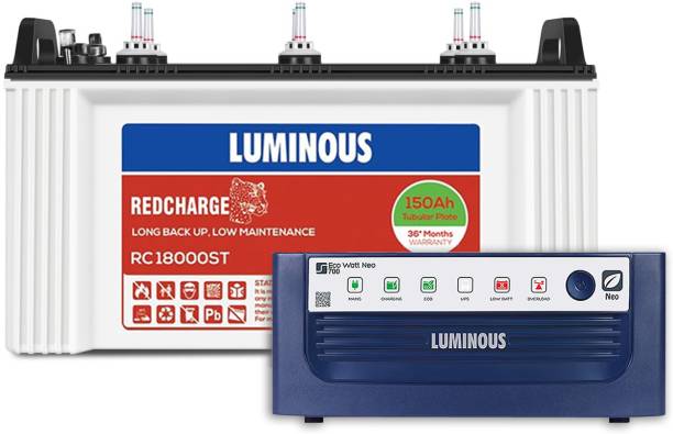 LUMINOUS Eco Watt Neo 700 Inverter_RC 18000ST Tubular Inverter Battery